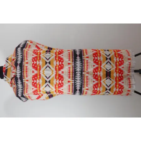 Damski szal dwustronny z wełny Jaka we wzory azteckie