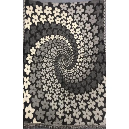 Szary wełniany szal z wełny merynosów