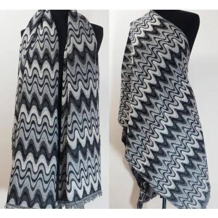 Damski męski szal z wełny merynosów