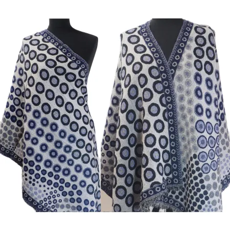 Damski wełniany szal dwustronny z wełny merynosów