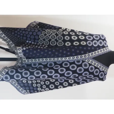 Damski męski wełniany szal merino dwustronny Czarno biały