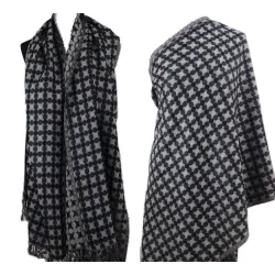 Damski męski szal wełniany merynos Piksel