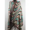 Damski szal etniczny Ikat z wełny z merynosów