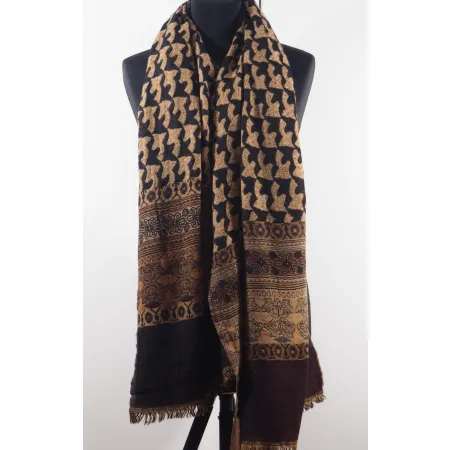 Damski szal wełniany merynosów etno boho