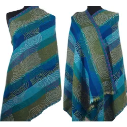 Damski szal wełniany merynos w paski