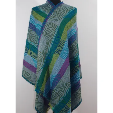 Damski szal wełniany merynos w paski