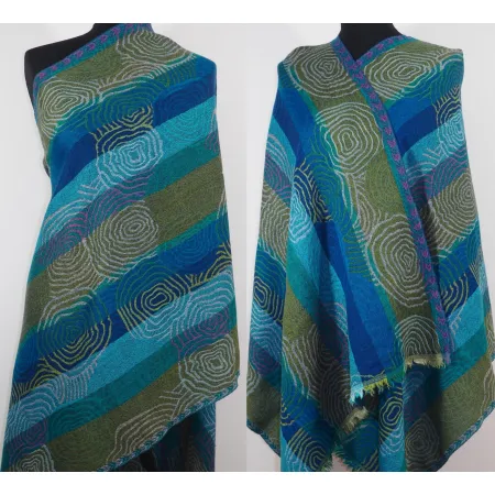 Damski szal wełniany merynos w paski