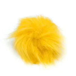 Pompon futrzany do czapki eko futro lis ŻÓŁTY