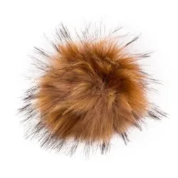 Pompon futrzany do czapki eko futro lis RUDO-BEŻOWY
