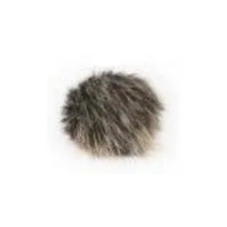 Pompon futrzany do czapki eko futro lis CZARNO-RUDO