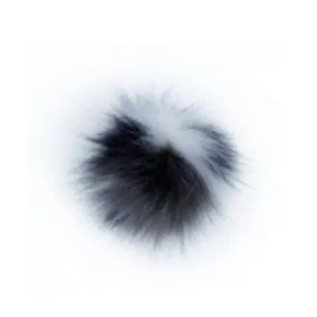 Pompon futrzany do czapki eko futro lis MULTIKOLOR