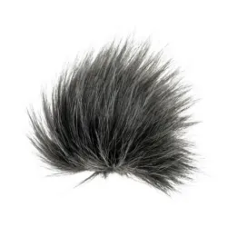 Pompon futrzany do czapki eko futro lis SIWY