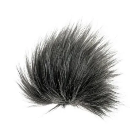 Pompon futrzany do czapki eko futro lis SIWY