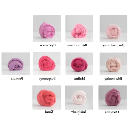 Zestaw RÓŻOWY wełny czesankowej australijskiej 19mic 10 kolorów