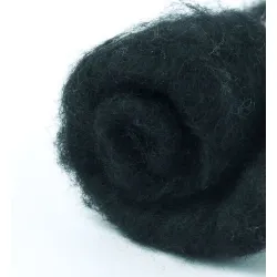 Wełna nowozelandzka merynos w błamie do filcowania CZARNY